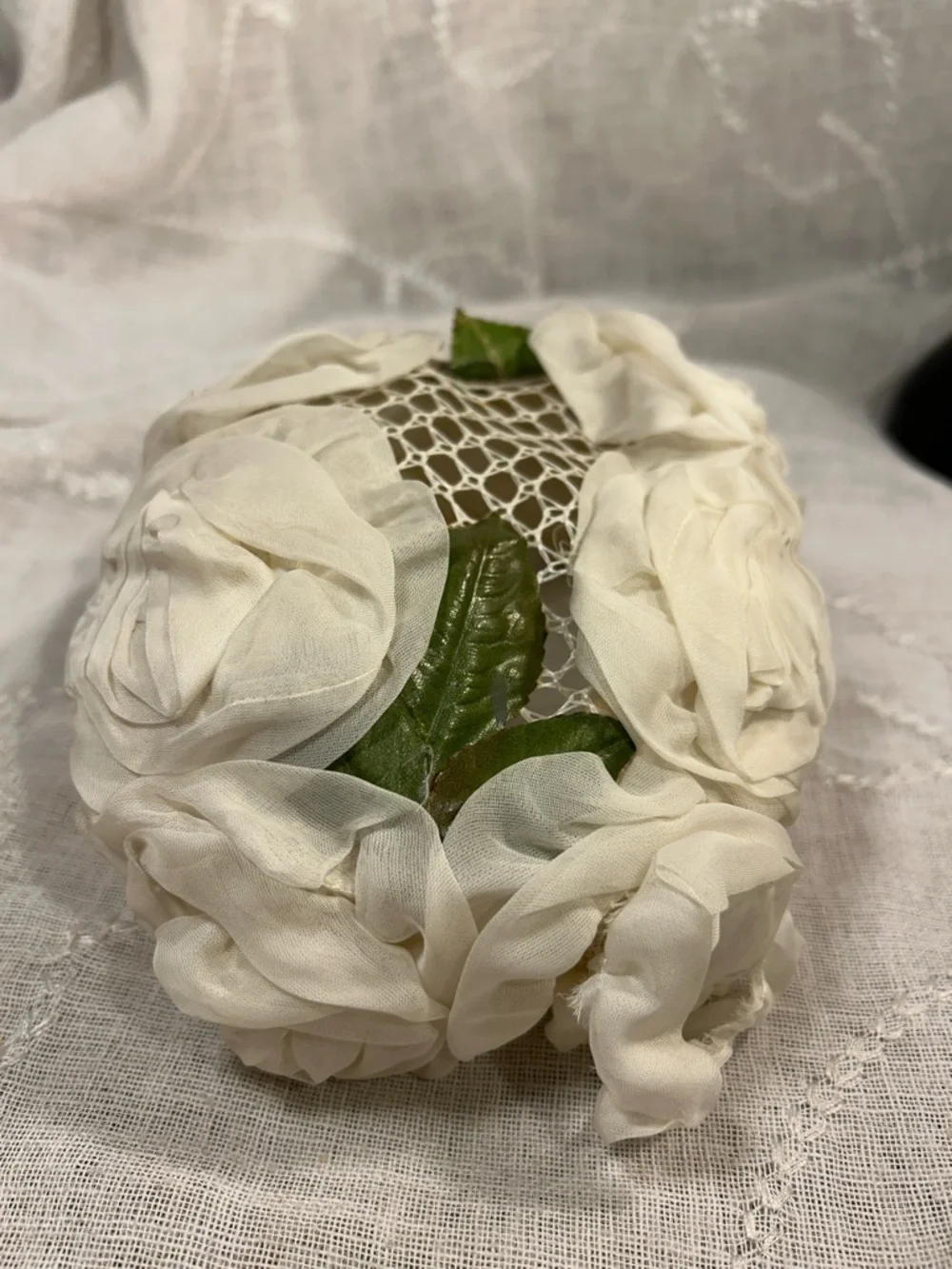 Vintage floral flower headpiece halo piece - Picture 8 of 9
